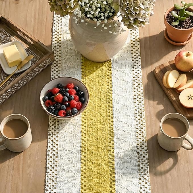 Artoid Mode Yellow Farmhouse Rustic Table Runner 12x90 Inch | Seasonal Holiday - Image 8