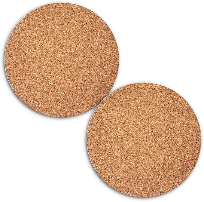 2PCS Cork Coasters for Drinks Absorbent Coaster 3.9 inch Simple Style Non-Slip by LOOKSEVEN