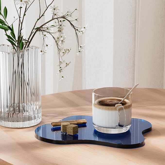 Acrylic Coaster Decorative Plates, Dark Blue Bar Drink Coaster - Image 4
