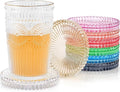 Modern Clear Glass Coasters Set of 8, Cute Coasters Table Mats by GOHDODD
