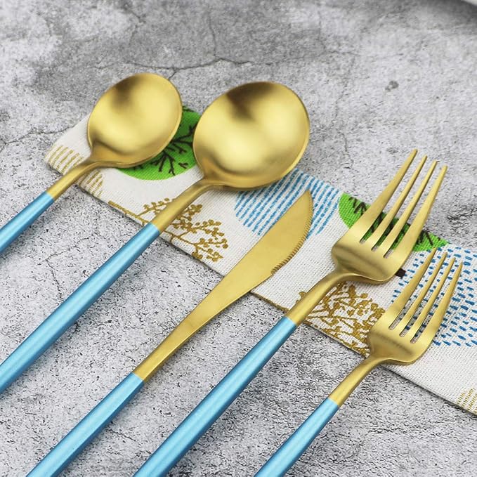 20-Piece 18/10 Stainless Steel Flatware Silverware, Luxury Dinnerware Set - Image 6