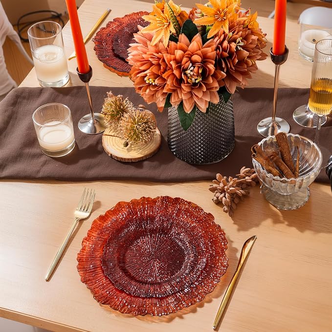 U-QE 60PCS Amber Plastic Plates - Image 7