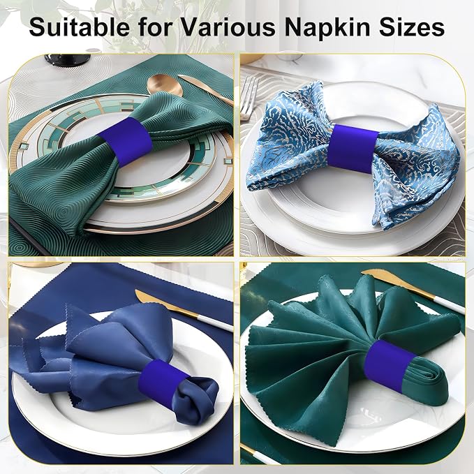 Holiday Parties Napkin Rings Set of 100, 2 Colors in 1 Reusable Adjustable - Image 4
