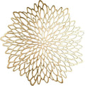 Snowkingdom Pack of 18 Gold Placemats Metallic Round Leaf Bulk Pressed Vinyl by Snowkingdom