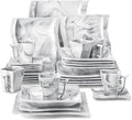 MALACASA Plates and Bowls Sets, 30 Piece Porcelain Dinnerware Sets by MALACASA