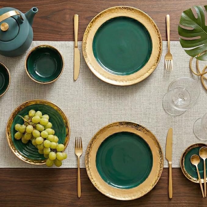 Q&J Fabric Co. Linen-Textured Table Runner 1 Pack 13x36 Inch Beige | Polyester - Image 4