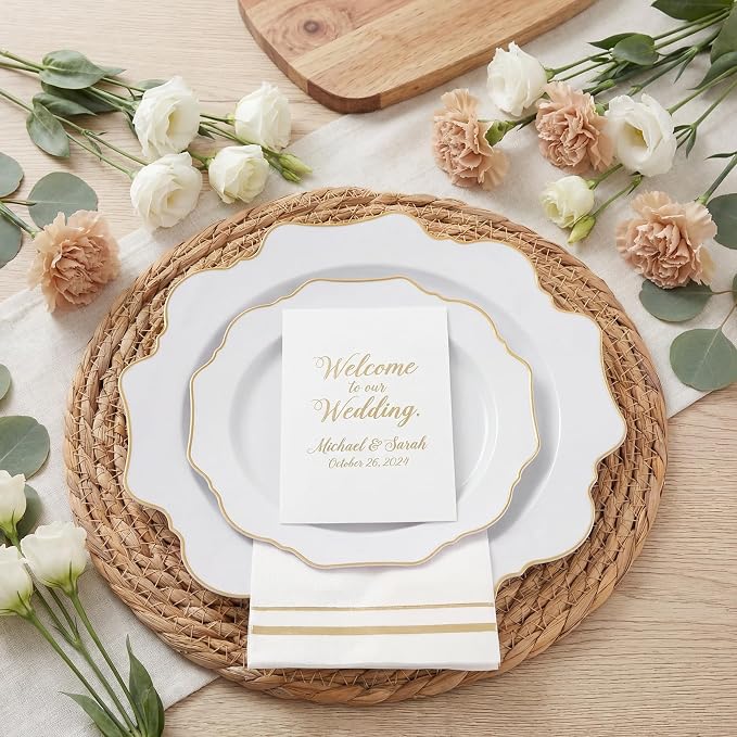 175Pcs Gold Plates Disposable - Image 7
