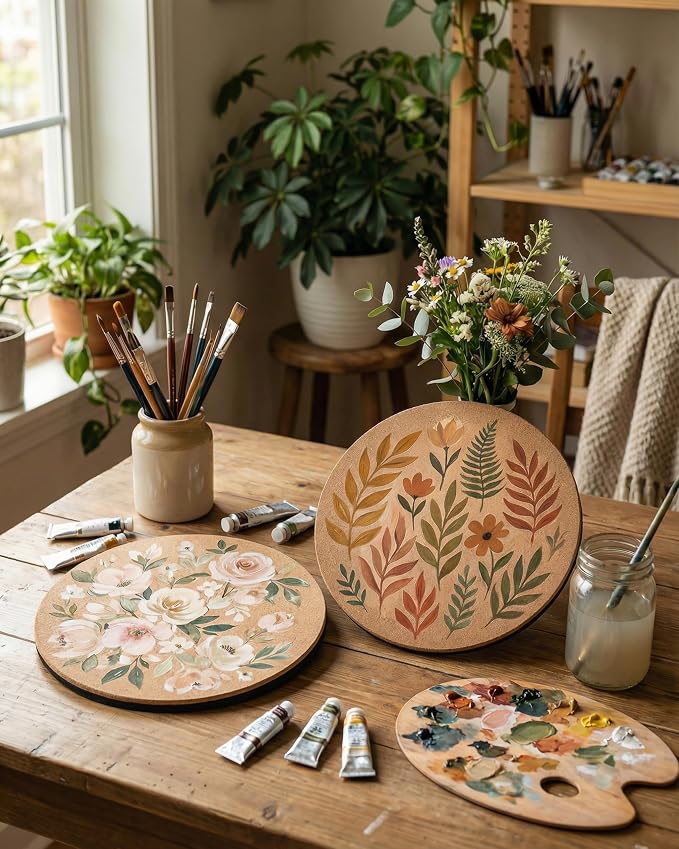 Cork Plant Coasters & Saucers 4/6/8/10 Inch – Absorbent Round Mats - Image 5