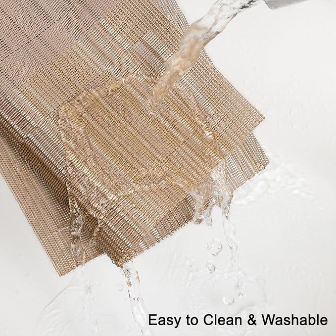 Table Runner 71 Inches Long, Vinyl Woven Farmhouse Table Runners | Washable - Image 3