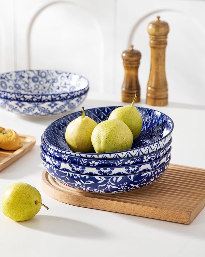 vancasso SELENE 50 oz Large Pasta Bowls Set of 6, Porcelain Serving Bowls - Image 6