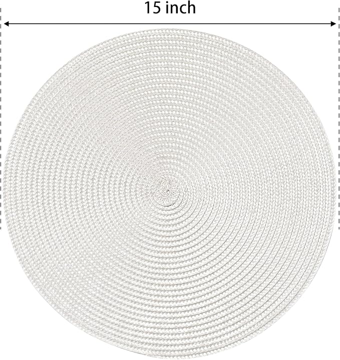 FunWheat Round Braided Placemats Set of 8 Place Mats - Image 2