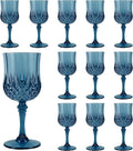 12Pack Plastic Wine Glasses, 7oz Vintage Goblets by LEYIQU