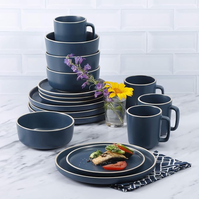 Gibson Home Zuma 16 Piece Round Kitchen Dinnerware Set, Service - Image 5