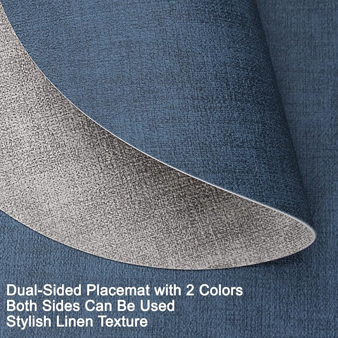 Faux Leather Placemats Set of 4, Dual Sided - Image 2