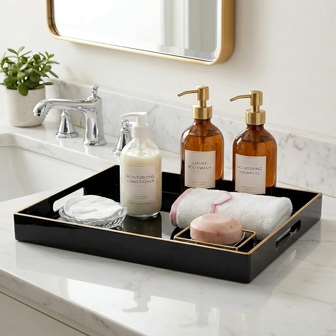 15.8" x 11.8" Black Plastic Serving Tray - Image 5