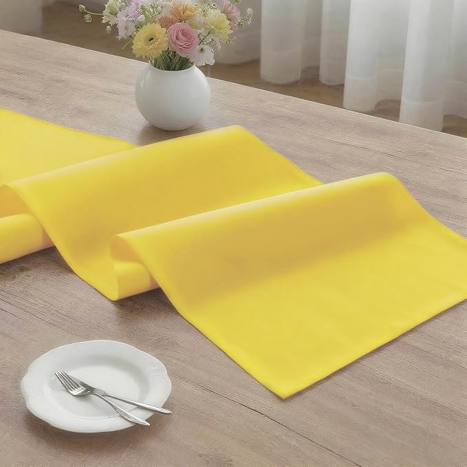 MEANMOY Yellow Table Runner 60 Inches Long Waterproof Table Runners | Washable - Image 3
