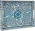 Blue Serving Trays, Plastic Rectangular Serving Tray by MAONAME