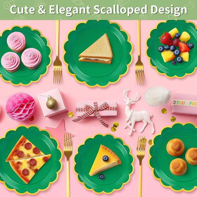 50 Pcs Green Paper Plates - Image 6