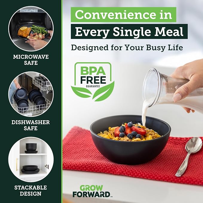 Grow Forward 16-piece Premium Wheat Straw Dinnerware Sets - Image 6
