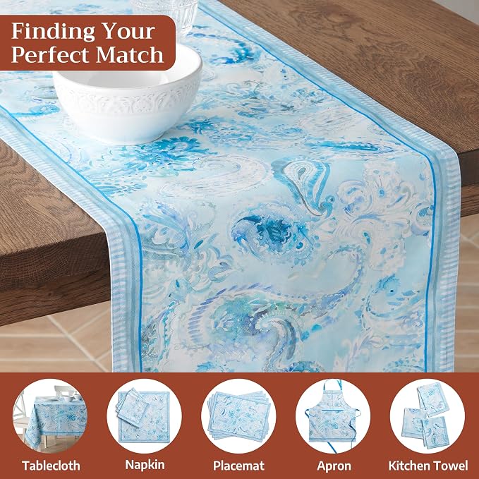 Maison d' Hermine Table Runner 100% Combed Cotton 14.5"x72" | Table Runners 72 - Image 7