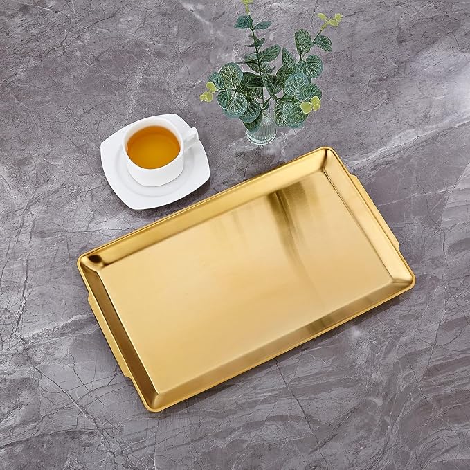 15.8" x 9.5" Large Serving Platters, Stainless Steel Heavy-Duty Large Serving - Image 9