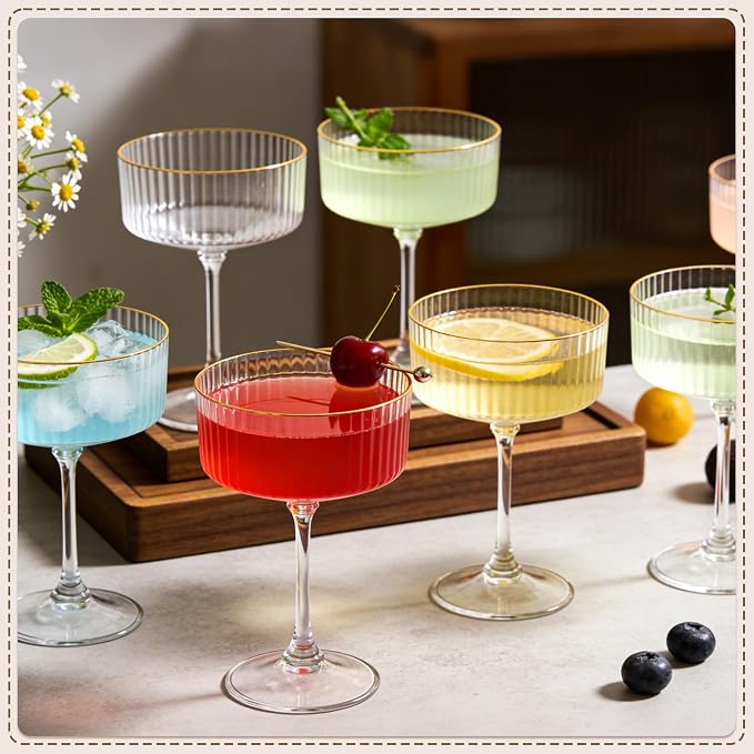24PCS Plastic Martini Glasses, Unbreakable Reusable Champagne Coupe, Removable - Image 4