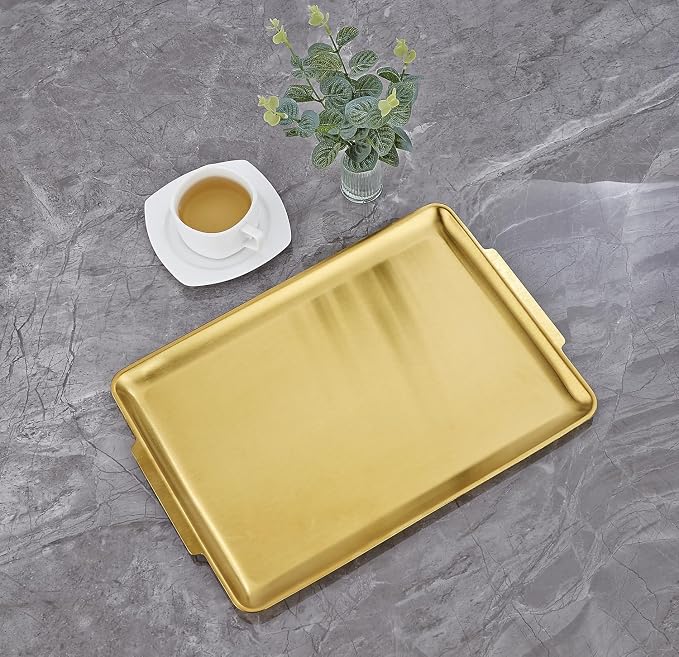 16.3" x 11" Large Serving Platters, Stainless Steel Heavy-Duty Large Serving - Image 2