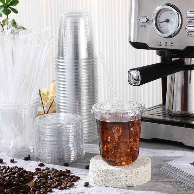 Ziliny 50 Sets 14 oz Clear Plastic Cups - Image 2