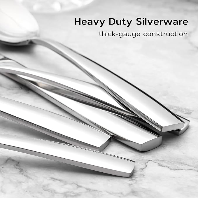 Onader 40 Piece Heavy Duty Silverware Set, Stainless Steel Flatware Cutlery Set - Image 2
