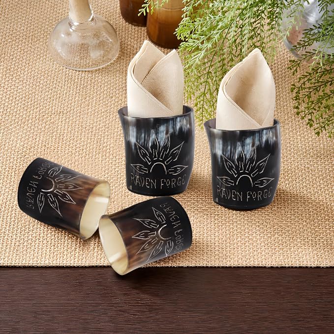 Handicrafts Home Viking Horn Shot Glasses Set of 4, Handmade Natural Ox Horn - Image 7