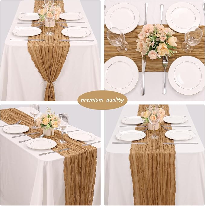 12 Pack 10Ft Cheesecloth Table Runner 35x120 Inch Boho Gauze Table Runner - Image 5