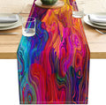 Abstract Table Runner 13x36 Inch Colorful Chaotic Waves Table Runners Table by LXXTK