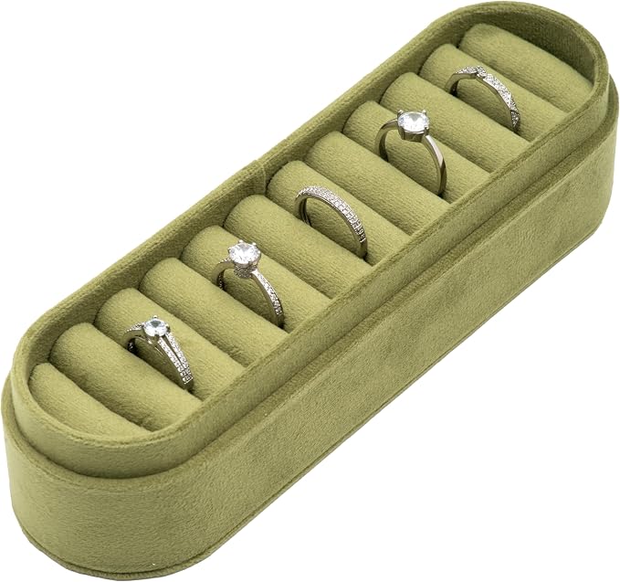 Velvet Small Multiple Ring Box Portable Organizer Display Storage | Travel Case - Image 3
