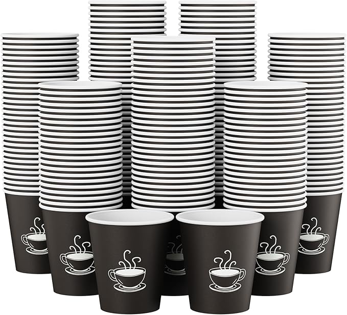 TV TOPVALUE 10 oz Paper Coffee Cups, Hot Coffee Tea Latte, Morning Breakfast by TVTOPVALUE