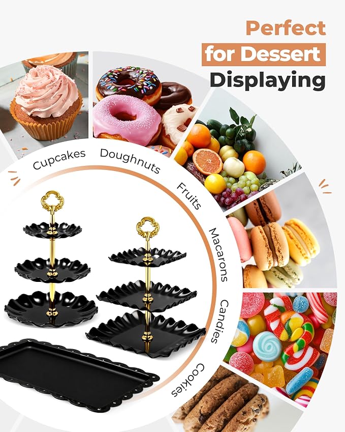 Kootek 10pcs Cupcake Stand Dessert Table Display Set Serving Tray - Image 6