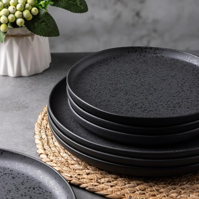 AmorArc Ceramic Dinner Plates Set of 6, 10.25 Inch Stoneware Dishes Set | Wavy - Image 4