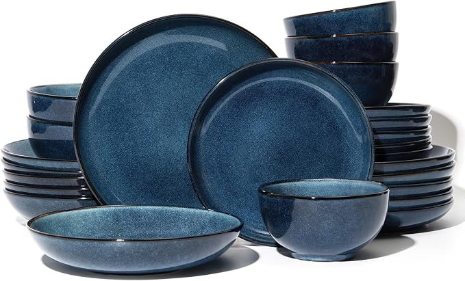 24 Piece Double Bowl Dinnerware Sets by Pokini