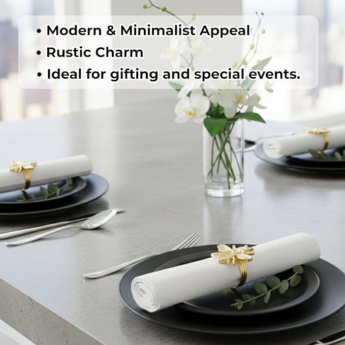 ALPHA Living HOME Decorative Bee Napkin Rings - Image 6