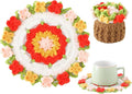 Crochet Flower Coasters, Handmade Bouquet Coasters by VaneOak