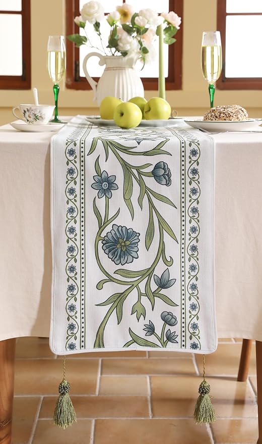 Designer French Linen Long Table Runner, Dining Table, Kitchen Decor, - Image 5