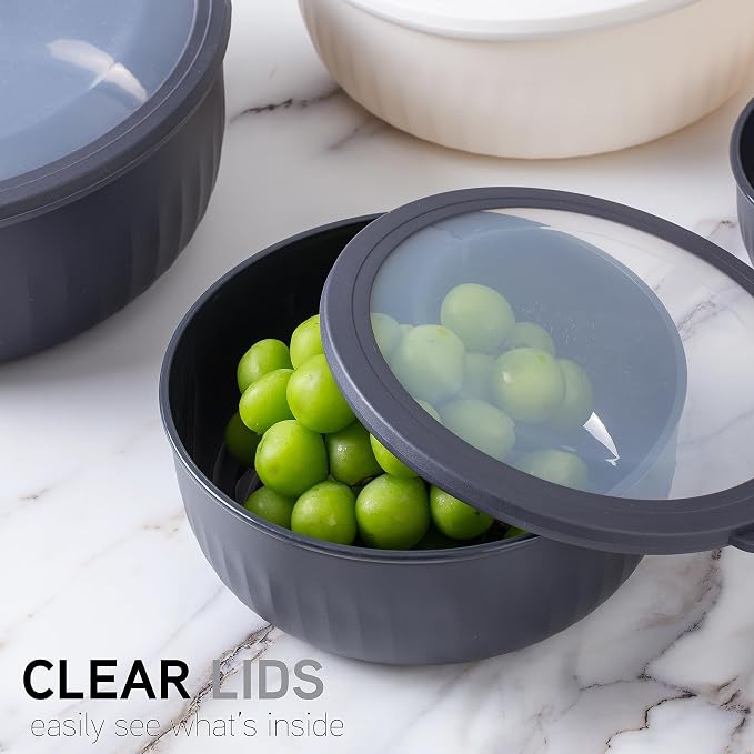 COOK WITH COLOR Prep Bowls with Lids- Wide and Deep Nesting Plastic Small - Image 6