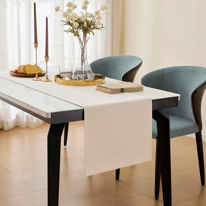 YATOJUZI Cream Table Runner Seasonal Fall Summer Kitchen Dining Coffee Table - Image 5