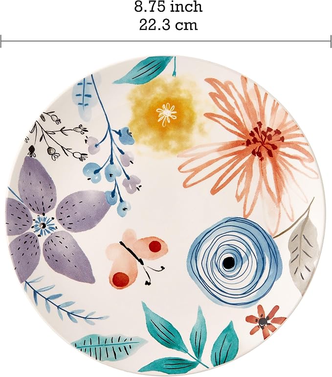 Bico Blossom Symphony Salad Plates Set of 4, 8.75 Inch Ceramic Dessert Plates - Image 2