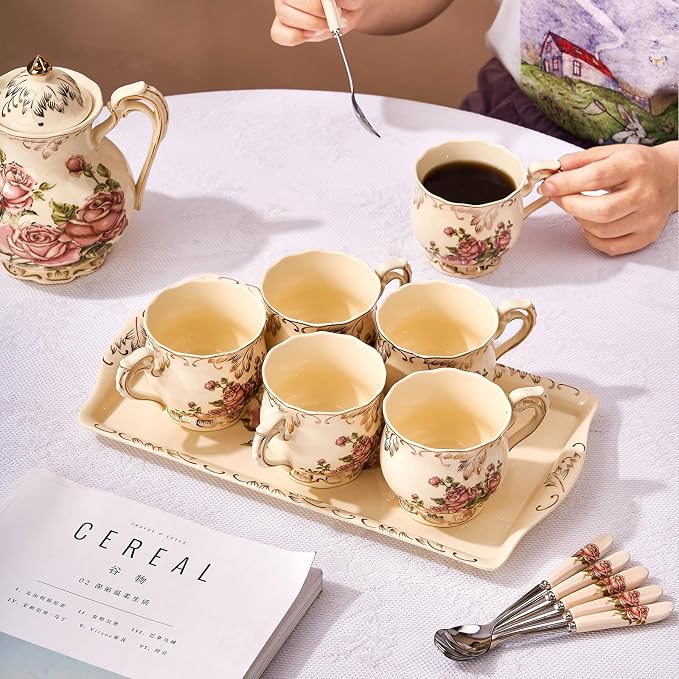 YOLIFE Ceramic Rose Serving Tray, Decorative Platter - Image 6