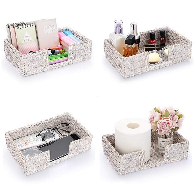 Sumnacon Napkin Holder, Rattan Napkin Holder Table, Wicker Guest Towel Holder - Image 6