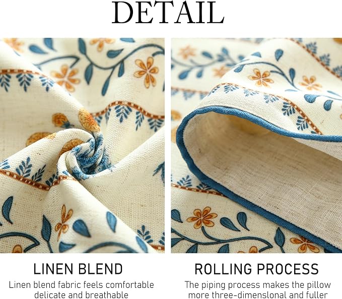 Designer French Linen Table Runner, Pale Yellow Floral Pattern, Dining Table - Image 5