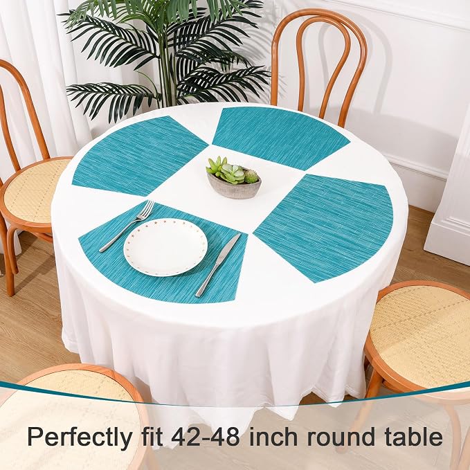 SHACOS Wedge Shape Placemats Set of 4 Round Table Placemats Heat Resistant - Image 4