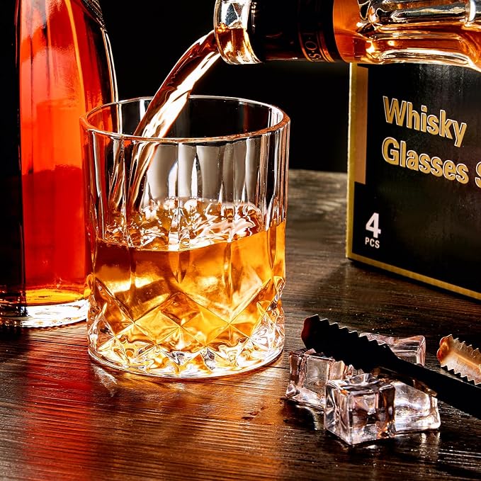 GLASKEY Whiskey Glasses Set of 4, Rock Glasses, 11 oz Lead-Free Crystal Bourbon - Image 8