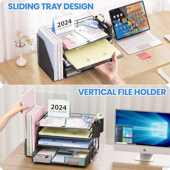 Desk Organizer, 4-Tier Desktop File Organizer - Image 5