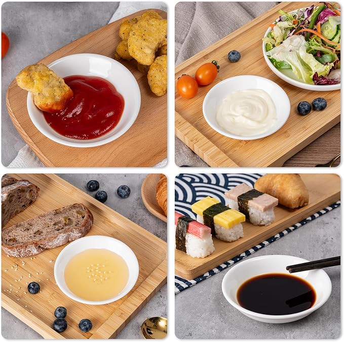 Eisinly 6 Pack Dip Bowls, 3 OZ Ceramic Soy Sauce Dish, BBQ Party Supplies - Image 7